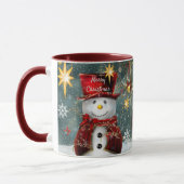 Kerstcadeau Mok Cute Snowman Naam toevoegen (Links)