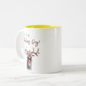 kerstcadeau-Mok Tweekleurige Koffiemok (Voorkant links)