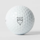 Kerstcadeau, monogram titellijst golfballen (Voorkant)