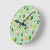 Kerstcadeau – Mooie Kerstpatroon met Sneeuwman Ronde Klok (Hoek)