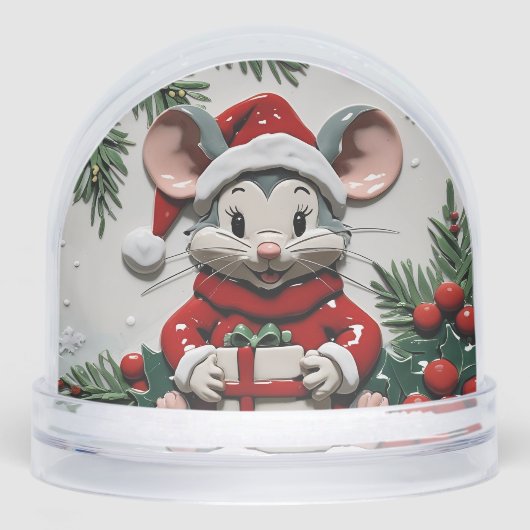 Kerstcadeau Muis Kerst  Sneeuwbol (Voorkant)