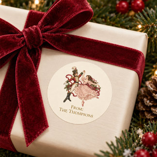 Kerstcadeau Notenkraker Ballet Ronde Sticker
