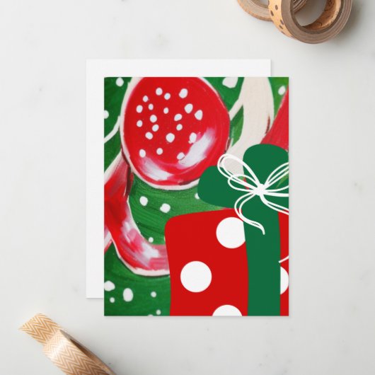 Kerstcadeau Notitiekaartje (Voorkant / Achterkant in situ)