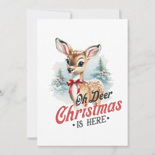 Kerstcadeau Oh Hert Kerst Is Hier Feestdagenkaart (Voorkant)