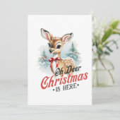 Kerstcadeau Oh Hert Kerst Is Hier Feestdagenkaart (Staand voorkant)