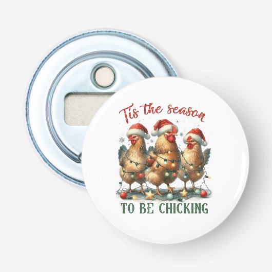 Kerstcadeau om te choppen button flesopener (Voorkant)