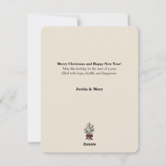 Kerstcadeau Ontwerp Rustieke Sleigh Woodland Anima Feestdagenkaart (Achterkant)