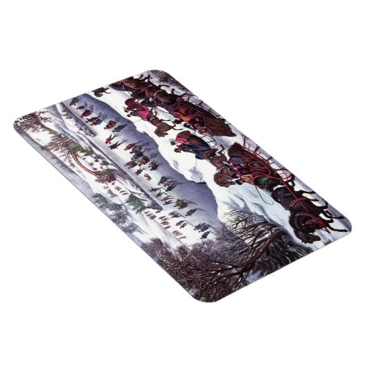 kerstcadeau op de winterscène magneet (Rechterzijde)