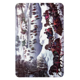  kerstcadeau op de winterscène magneet