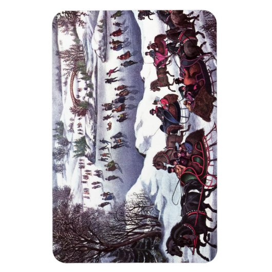  kerstcadeau op de winterscène magneet (Verticaal)