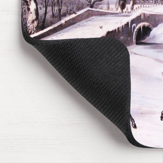  kerstcadeau op de winterscène muismat (Hoek)