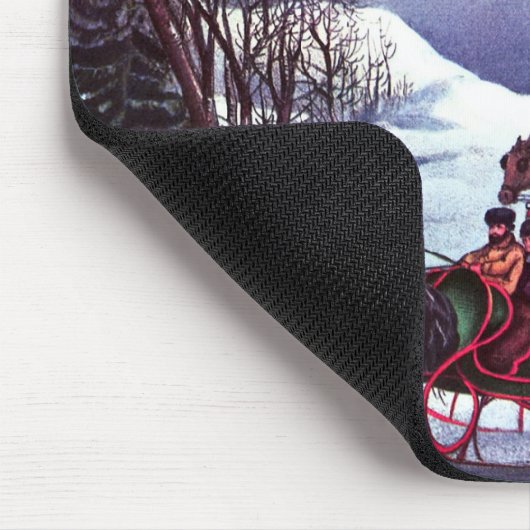  kerstcadeau op de winterscène muismat (Hoek)