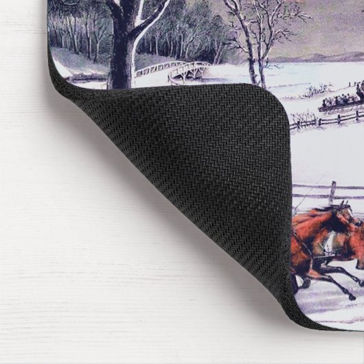  kerstcadeau op de winterscène muismat (Hoek)