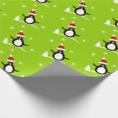 Kerstcadeau Pinguïn Inpakpapier (Hoek)