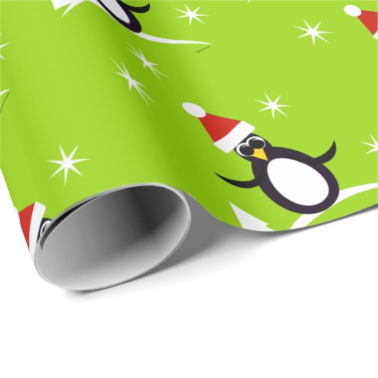 Kerstcadeau Pinguïn Inpakpapier (Rol Hoek)