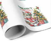 Kerstcadeau Poes Kerstmis Cadeaupapier (Rol Hoek)