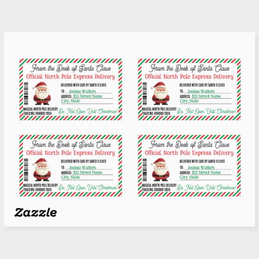 Kerstcadeau Postbezorging Sticker Noordpool (Vel)
