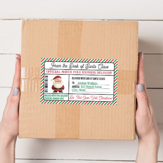 Kerstcadeau Postbezorging Sticker Noordpool