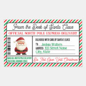 Kerstcadeau Postbezorging Sticker Noordpool (Voorkant)