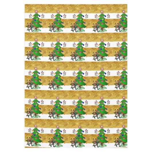 kerstcadeau, pretkerst, Snowman Elf Tafelkleed (Voorkant)