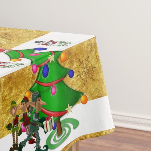 kerstcadeau, pretkerst, Snowman Elf Tafelkleed (Voorbeeld)