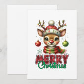 Kerstcadeau Prettig Kerstfeest Rendier Feestdagenkaart (Voorkant / Achterkant)