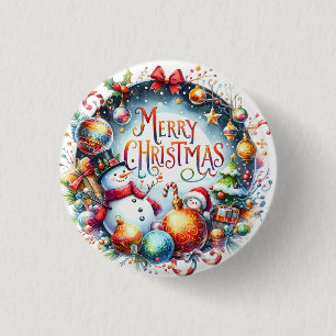 Kerstcadeau Prettig Kerstfeest Ronde Button 3,2 Cm