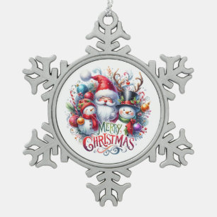 Kerstcadeau Prettig Kerstfeest Tin Sneeuwvlok Ornament