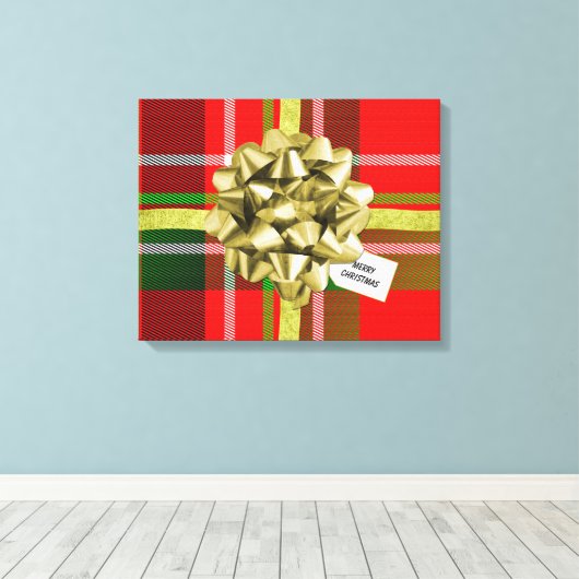 Kerstcadeau Print Tartan Pattern Home Deco (Insitu (Houten vloer))