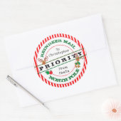 Kerstcadeau Prioriteit Rendier Post van Kerstman  Ronde Sticker (Envelop)