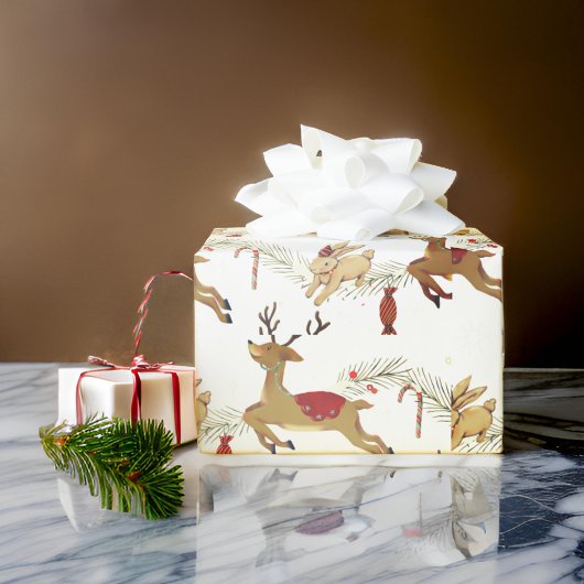 kerstcadeau | Rabbit Wrapping Paper Cadeaupapier