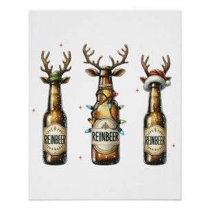 Kerstcadeau Reinbeer Reinbeer Reinbeer Perfect Poster