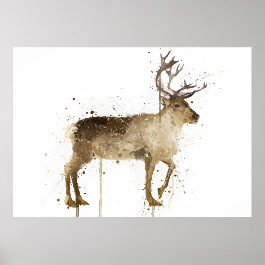 Kerstcadeau rendier poster (Voorkant)