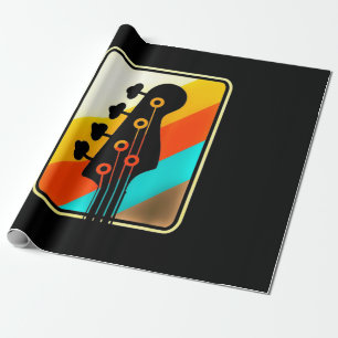 Kerstcadeau   Retro Vintage Gitarist Cadeaupapier