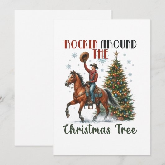 Kerstcadeau Rockin Around The Christmas Tree Feestdagenkaart (Voorkant / Achterkant)