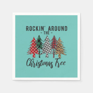 Kerstcadeau rond de kerstboom servet