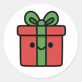 Kerstcadeau Ronde Sticker