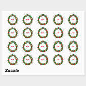 kerstcadeau ronde sticker (Vel)