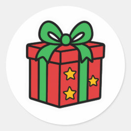 Kerstcadeau Ronde Sticker