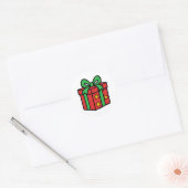 Kerstcadeau Ronde Sticker (Envelop)
