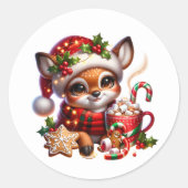 kerstcadeau ronde sticker (Voorkant)