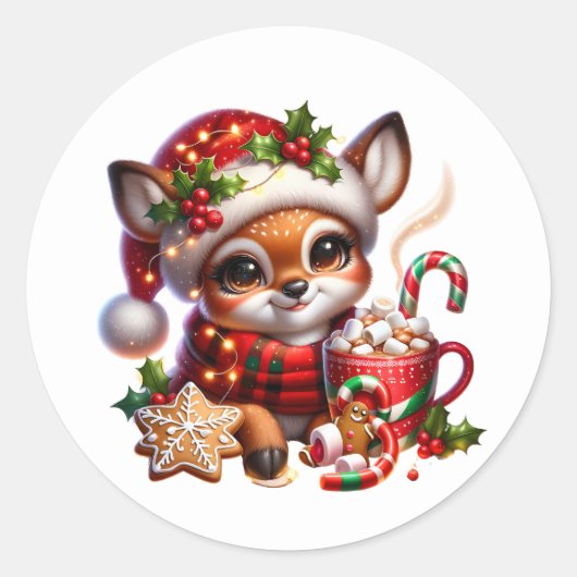 kerstcadeau ronde sticker (Voorkant)