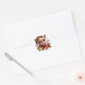 kerstcadeau ronde sticker (Envelop)