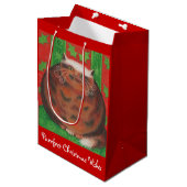 kerstcadeau rood met kerstcadeau medium cadeauzakje (Voorkant Gekanteld)