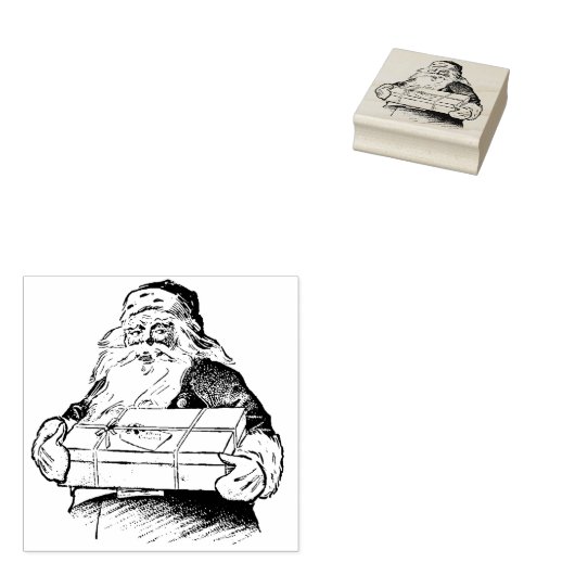  kerstcadeau rubberen stempel (Gestempeld)