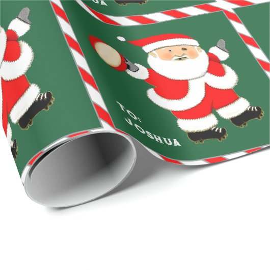 Kerstcadeau rugby cadeaupapier (Rol Hoek)