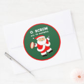 Kerstcadeau rugby ronde sticker (Envelop)