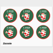 Kerstcadeau rugby ronde sticker (Vel)