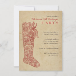  kerstcadeau-ruil met rood stoppen kaart