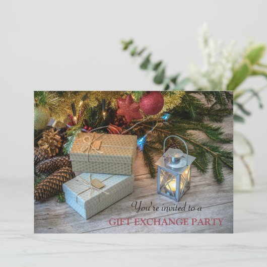 Kerstcadeau-ruilpartij Kaart (Staand voorkant)